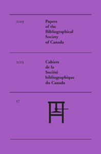 Purple cover of Vol 57 (2019): Special Issue: LGBTQ+ Print Culture: Overviews and Perspectives